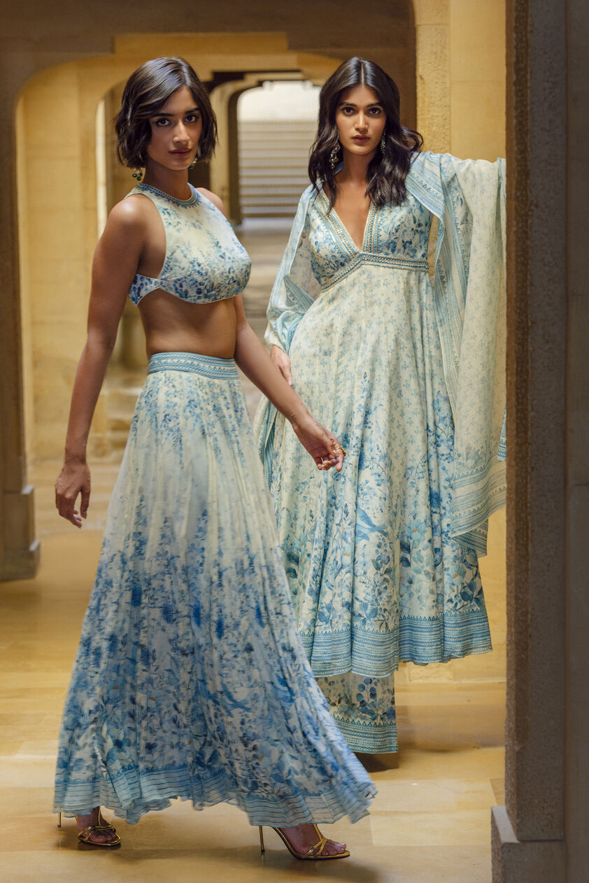 Aluma Mul Anarkali Set - Powder Blue, Powder Blue, image 5